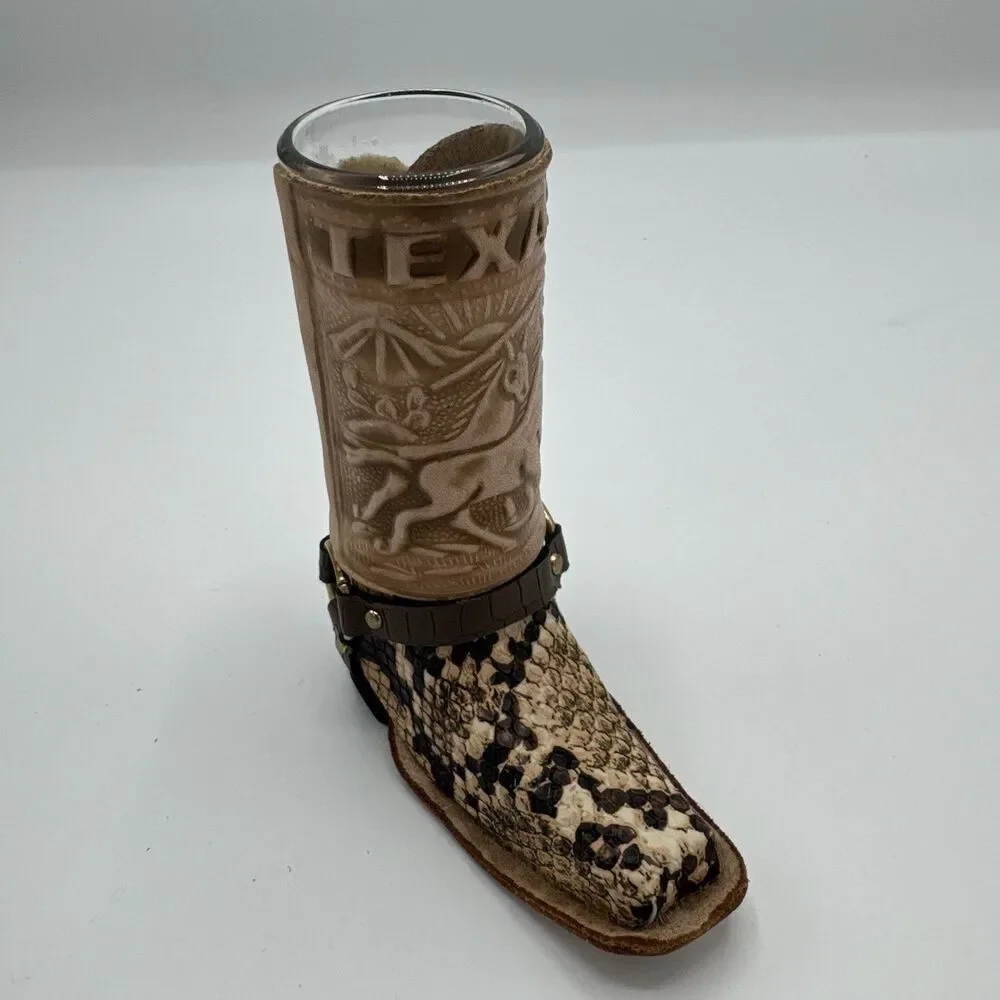 Shot Glass Tall‎ Boy Leather Boot Hand Made in Mexico
